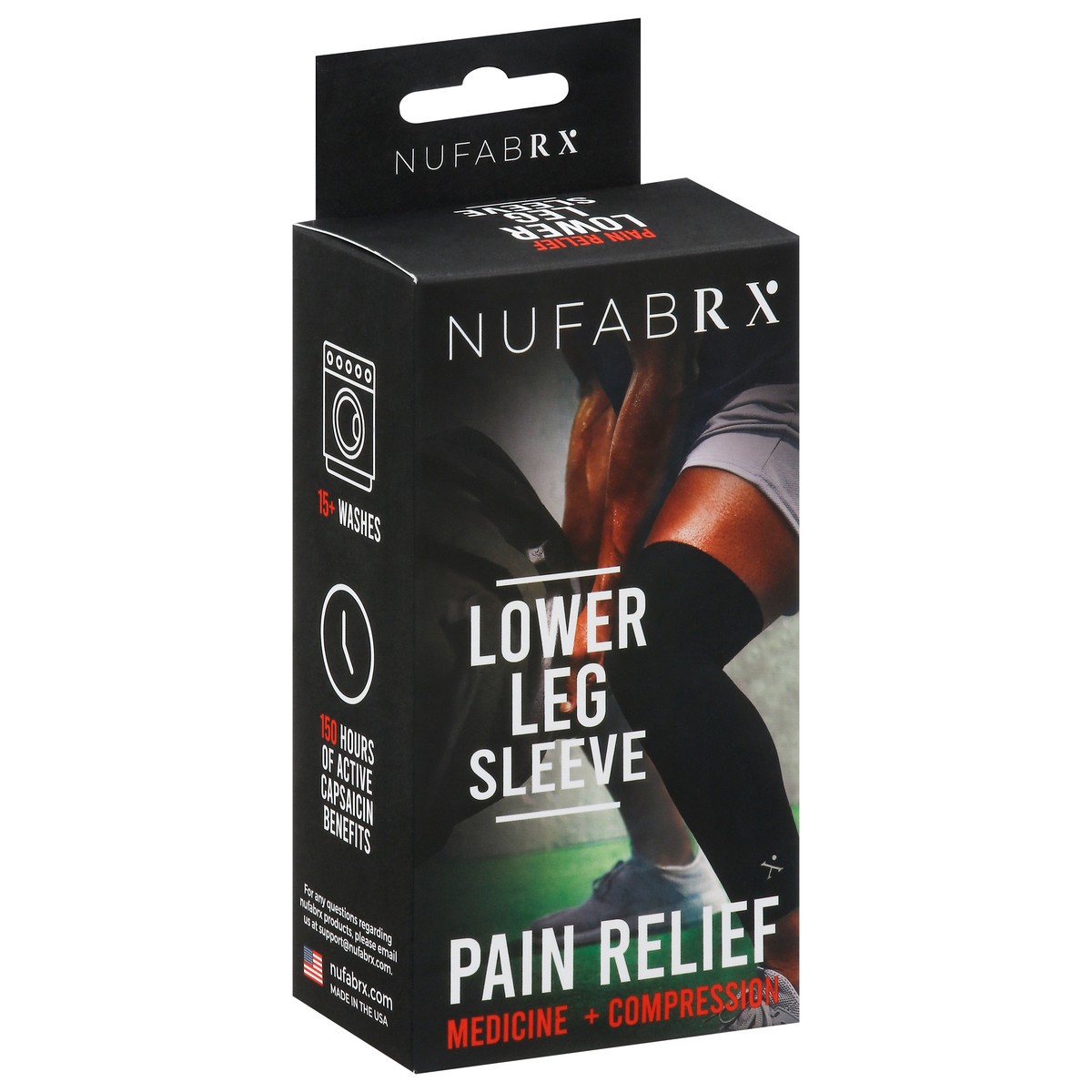 slide 10 of 13, Nufabrx Black Medicine Infused Leg Sleeve One Size Fits Most 1 ea, 1 ct
