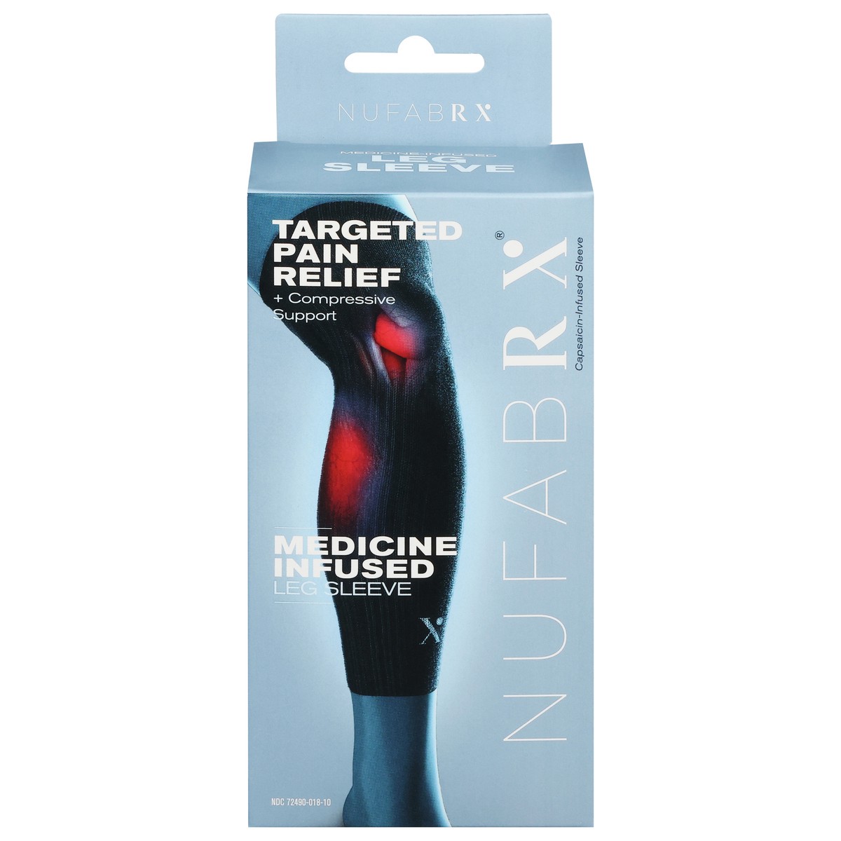 slide 1 of 13, Nufabrx Black Medicine Infused Leg Sleeve One Size Fits Most 1 ea, 1 ct
