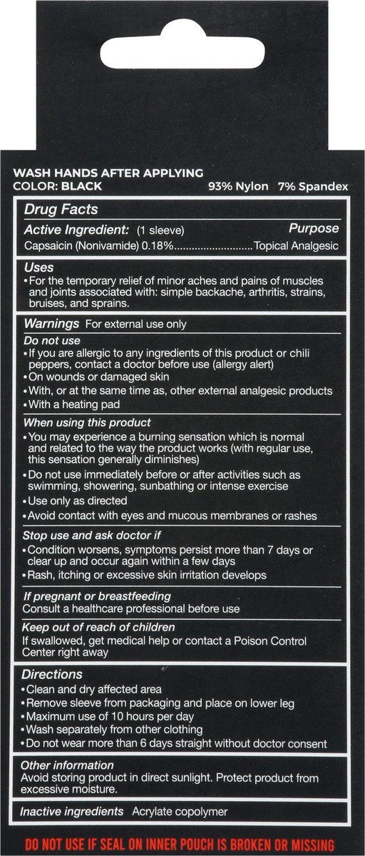 slide 12 of 13, Nufabrx Black Medicine Infused Leg Sleeve One Size Fits Most 1 ea, 1 ct