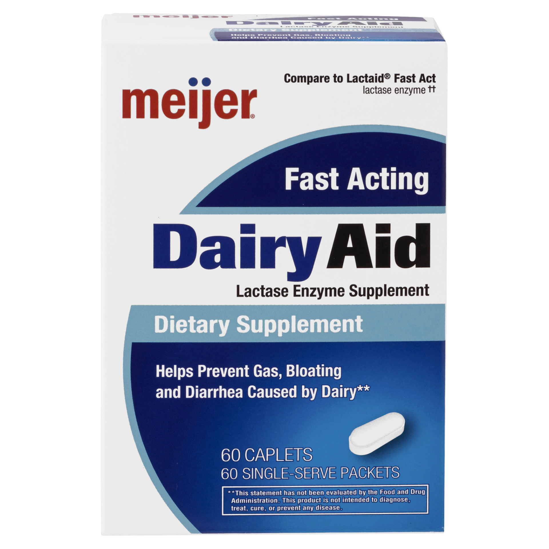 slide 1 of 3, Meijer Fast Acting Dairy Aid Digestive Supplement, 60 ct