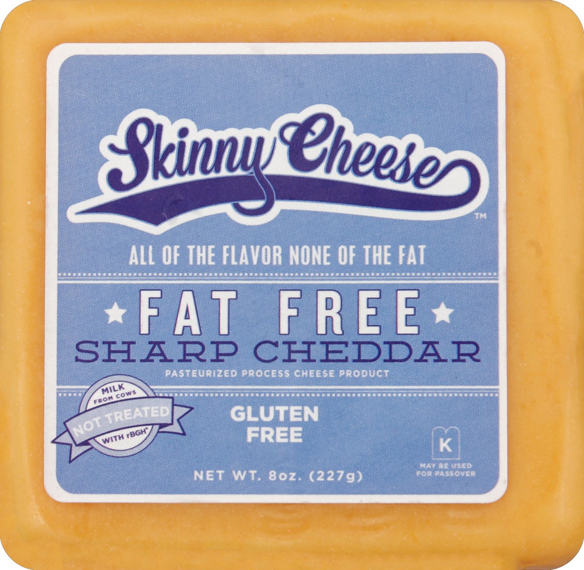 slide 5 of 5, Skinny Cheese Cheese, Fat Free, Sharp Cheddar, 8 oz