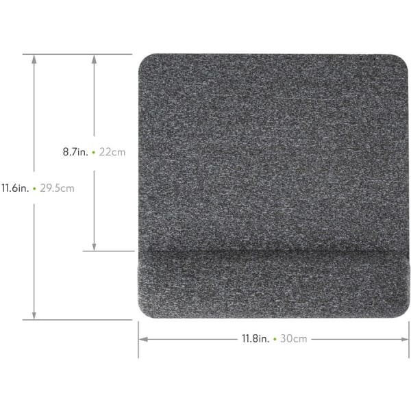 slide 3 of 5, Allsop Premium Plush Memory Foam Wrist Rest, Mousepad, 1-7/8"H X 11-5/8"W X 11-13/16"D, Gray, 1 ct