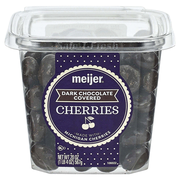 slide 1 of 1, Meijer Dark Chocolate Covered Cherries, 20 oz