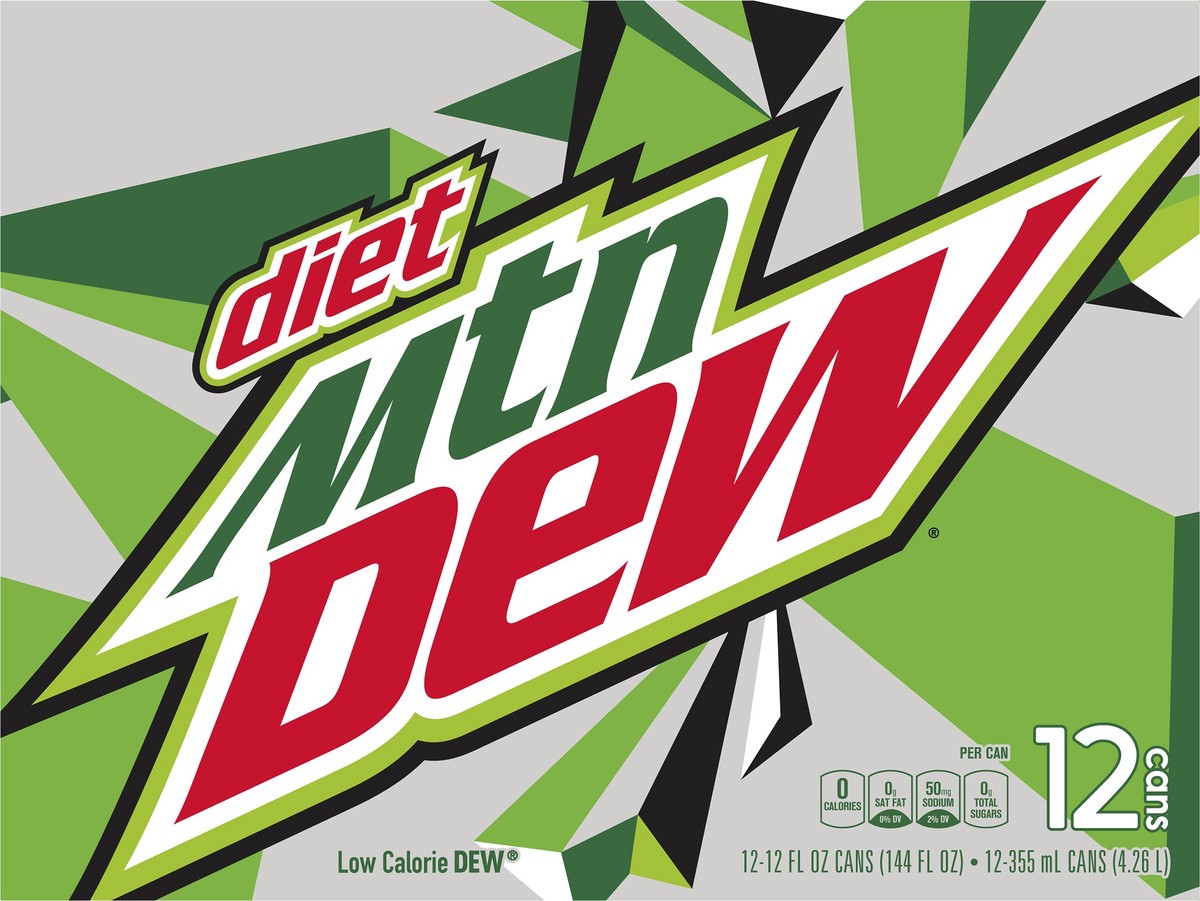 slide 1 of 9, Mountain Dew Diet Soda - 12 ct, 12 ct