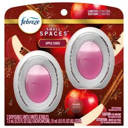 Febreze Small Spaces Holiday Air Freshener Apple Cider Scent, .25 oz each, Pack of 2