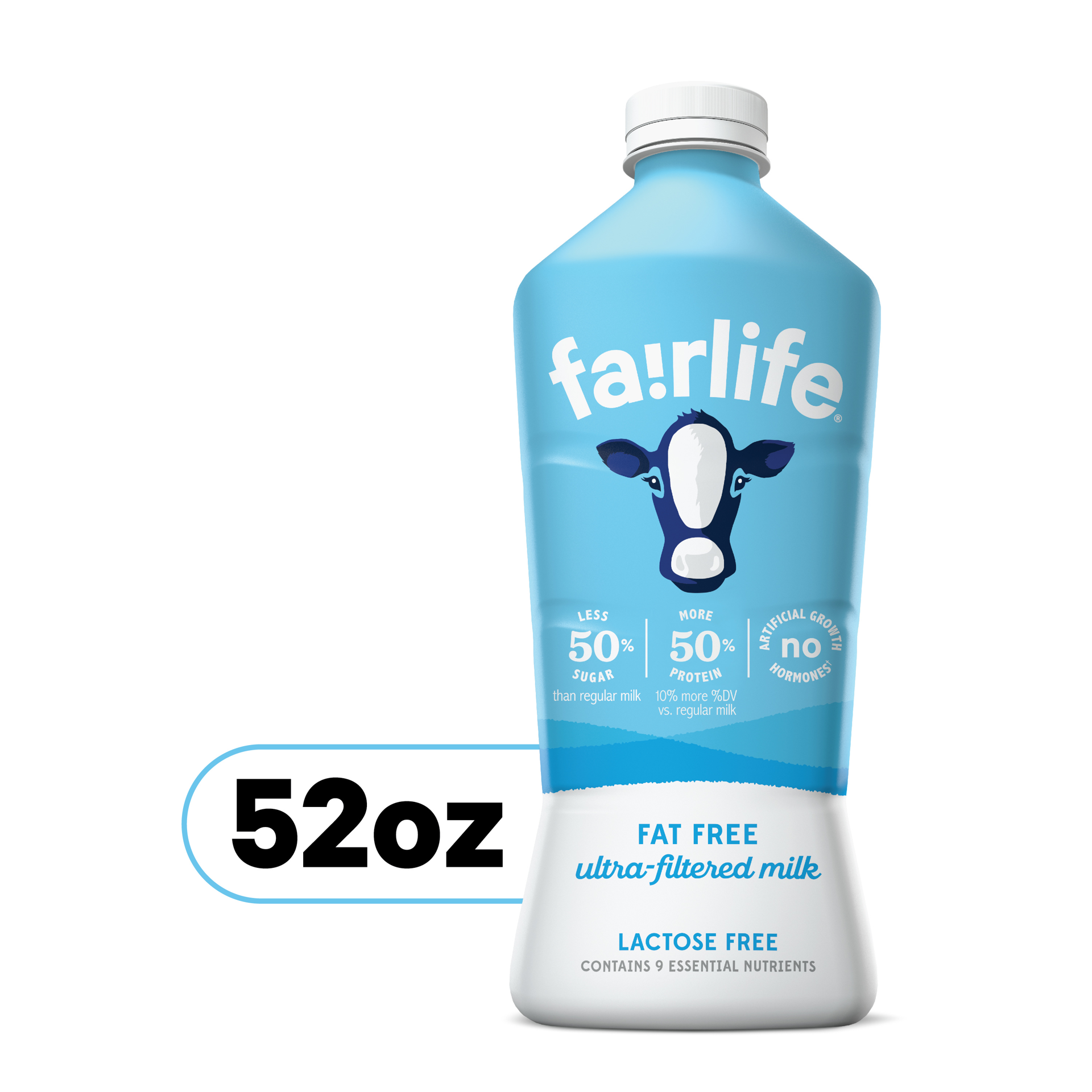slide 1 of 1, Fairlife Milk Ultra-Filtered Fat Free - 52 fl oz, 52 oz