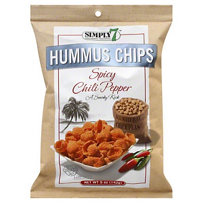 slide 1 of 4, Simply7 Hummus Chips Chili Pepper, 5 oz