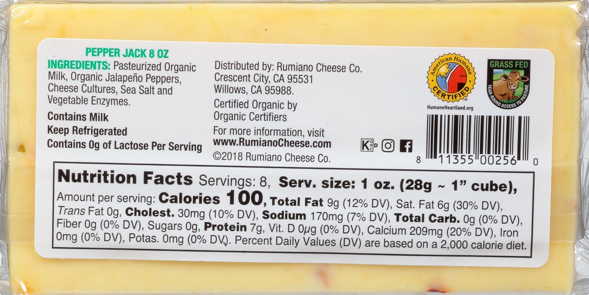 slide 9 of 13, Rumiano Family Organic Pepper Jack Cheese, 8 oz