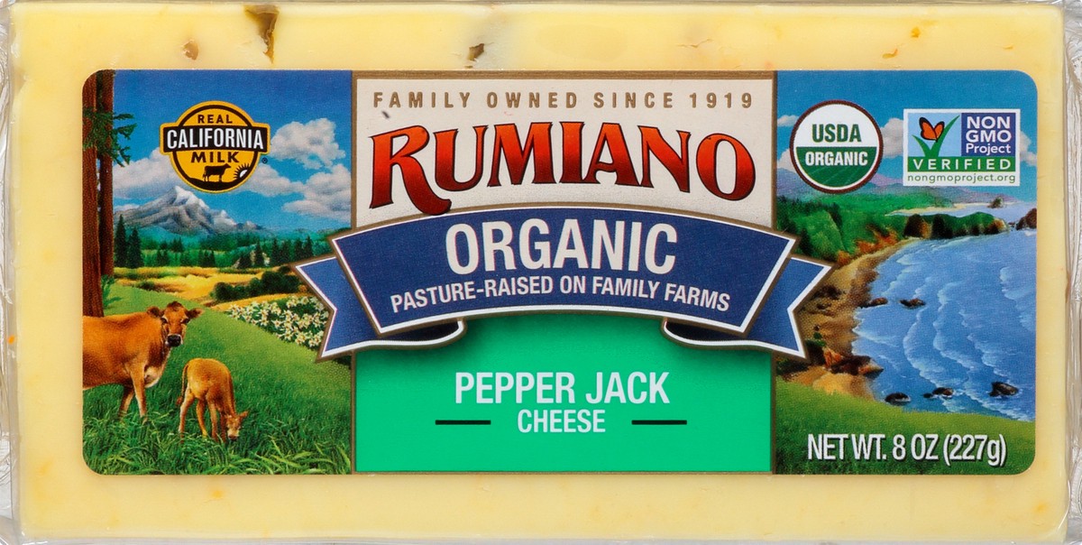 slide 1 of 13, Rumiano Family Organic Pepper Jack Cheese, 8 oz