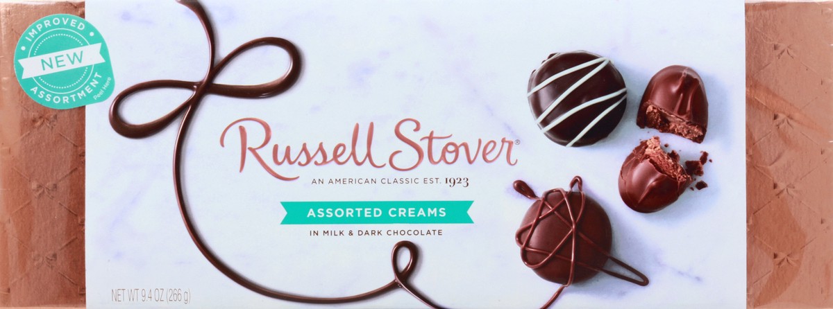 slide 3 of 10, RUSSELL STOVER Assorted Crèmes Milk & Dark Chocolate Gift Box, 9.4 oz