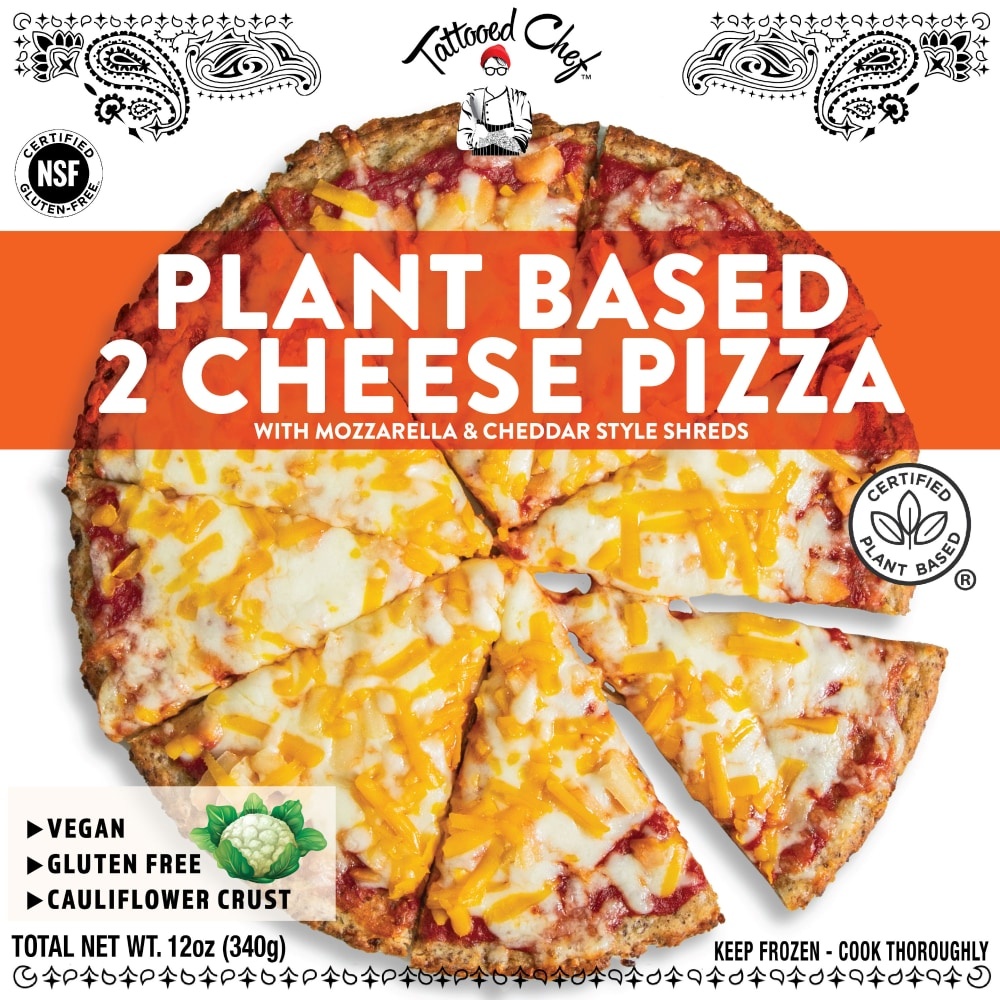 slide 1 of 4, Tattooed Chef Cauliflower Crust Plant-Based Cheese Pizza, 11 oz