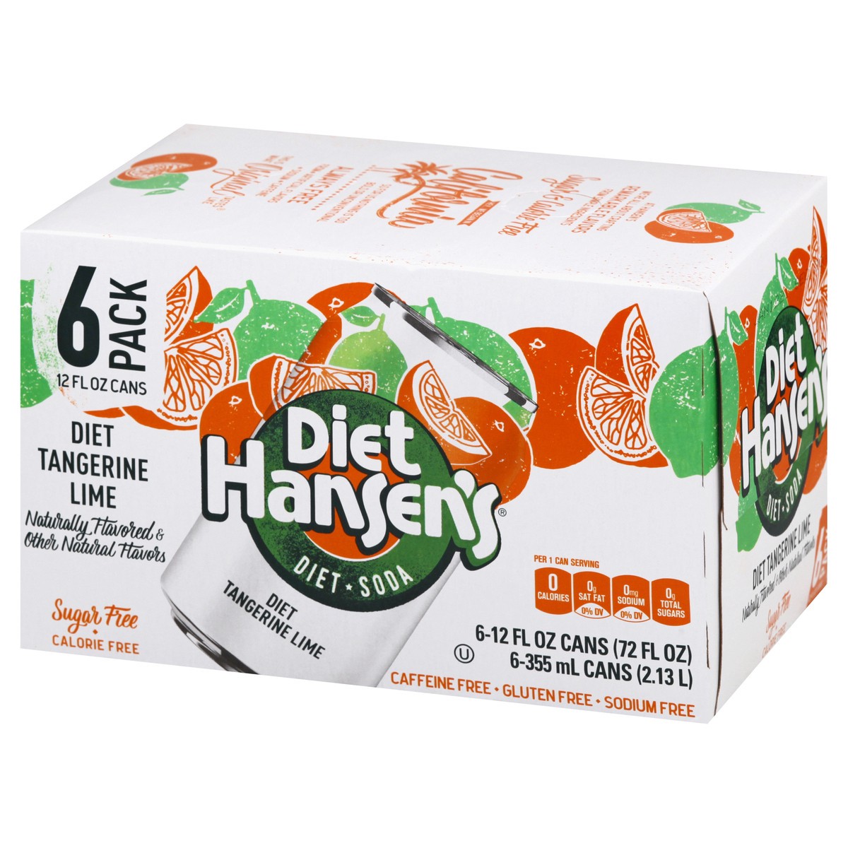 slide 11 of 12, Diet Hansens 6 Pack Diet Tangerine Lime Soda 6 ea, 6 ct