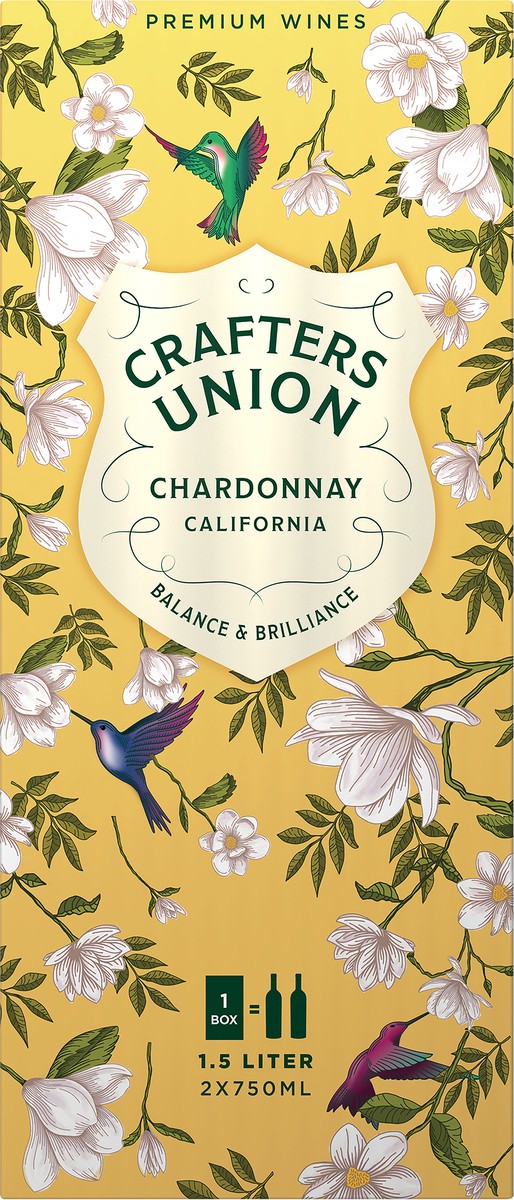 slide 2 of 2, Crafters Union Chardonnay White Wine, 1.5 L Box, 50.72 fl oz