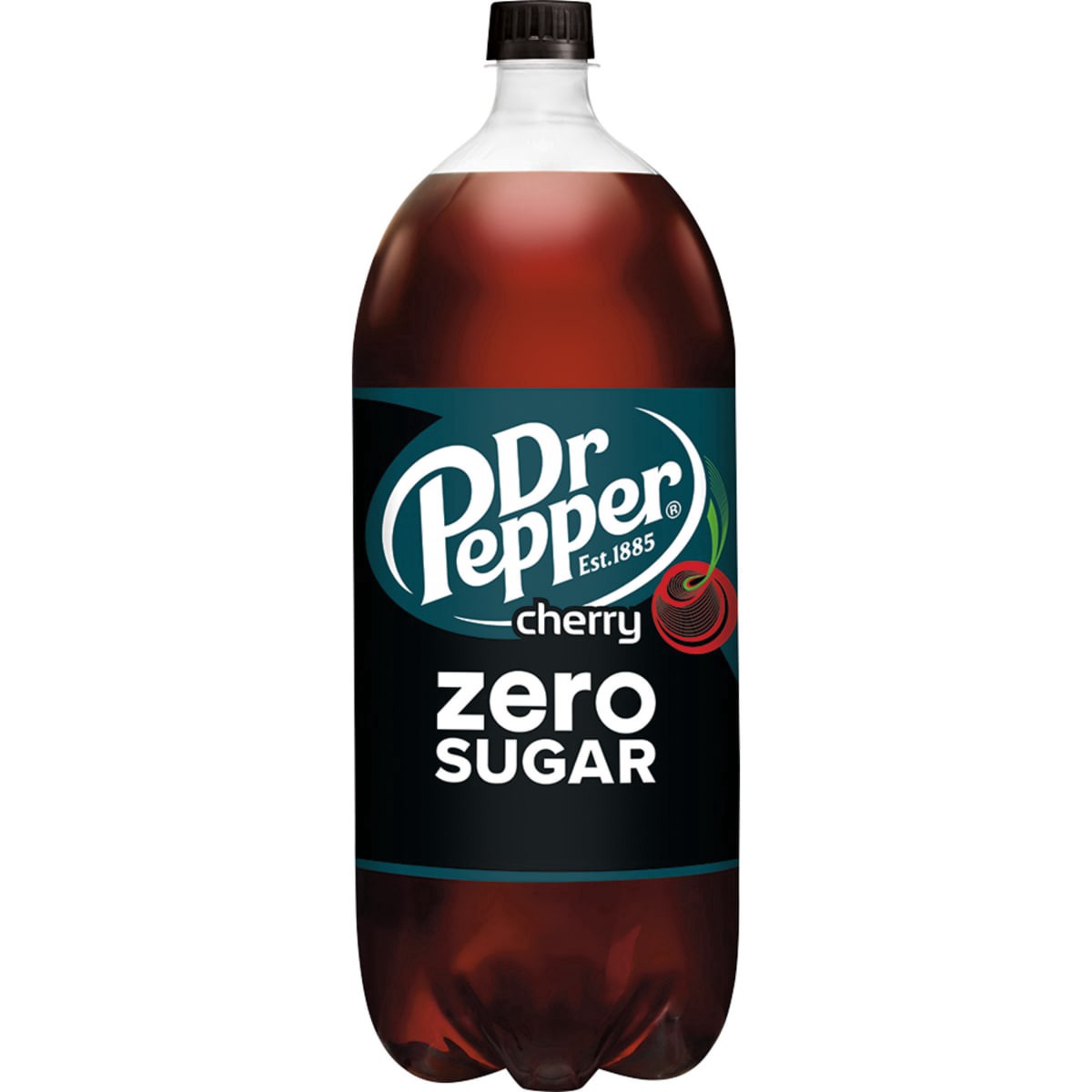 slide 1 of 10, Dr Pepper Cherry Zero Sugar Soda, 2 L bottle, 2.1 qt
