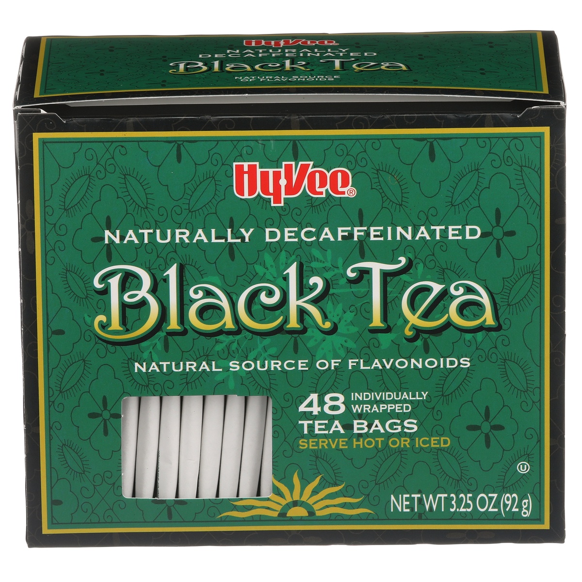 slide 1 of 1, Hy-vee Black Decaffeinated Tea Bags - 48 ct; 3.25 oz, 48 ct; 3.25 oz