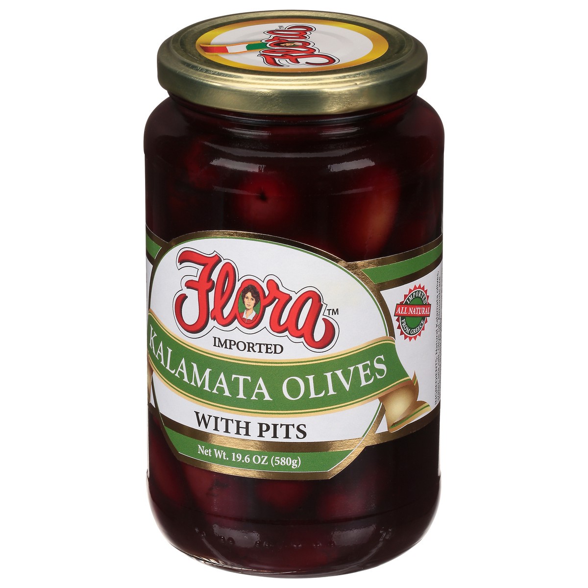 slide 5 of 9, Flora Kalamata Olives with Pits 19.6 oz, 19.6 oz