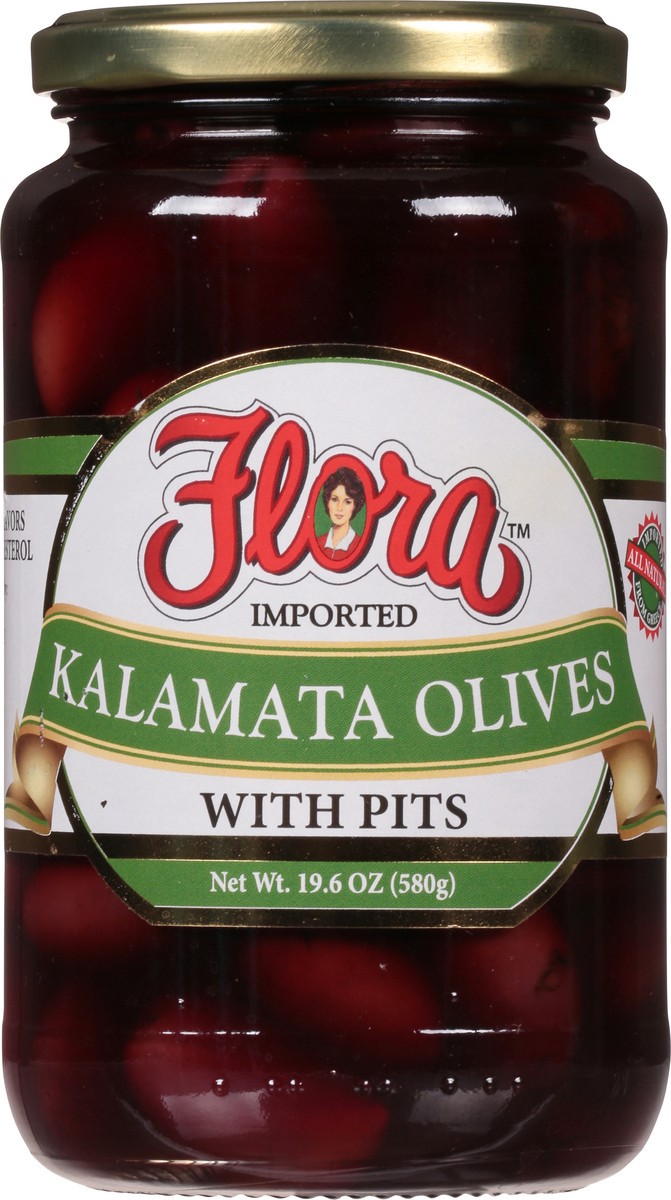 slide 8 of 9, Flora Kalamata Olives with Pits 19.6 oz, 19.6 oz