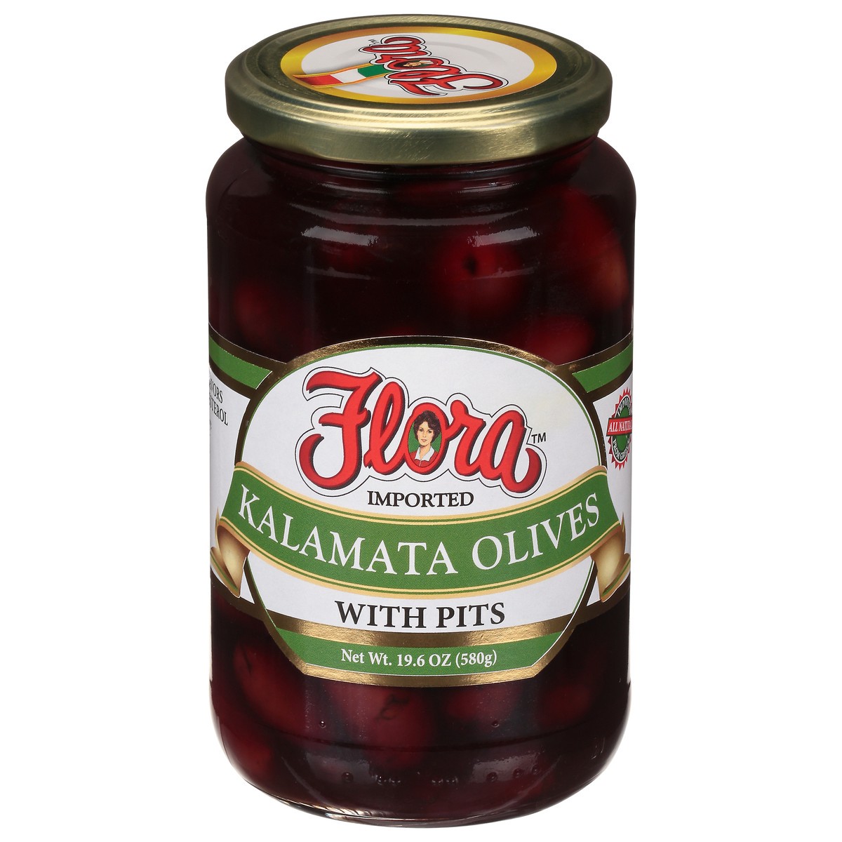 slide 1 of 9, Flora Kalamata Olives with Pits 19.6 oz, 19.6 oz