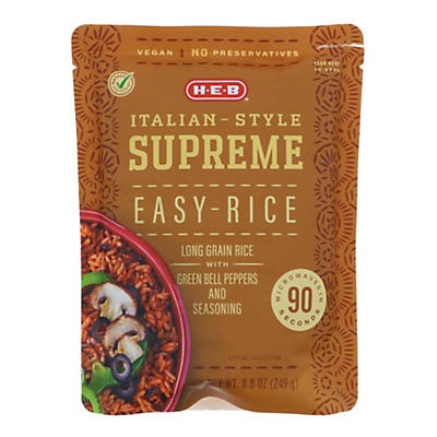 slide 1 of 1, H-E-B Italian Style Supreme Easy Rice, 8.8 oz