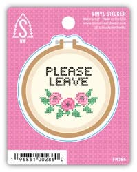 Stickers Northwest Please Leave Embroidery Hoop Vinyl Sticker
