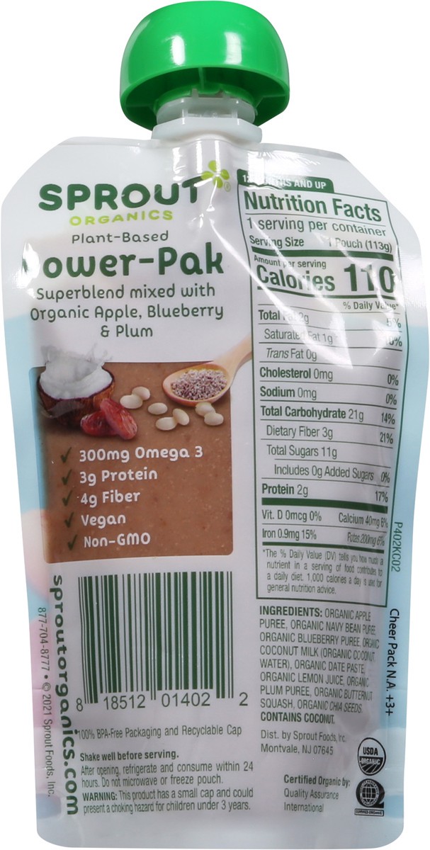 slide 5 of 9, Sprout Organics 12+ Months Plant-Based Power-Pak Cheer Pack 4 oz, 4 oz