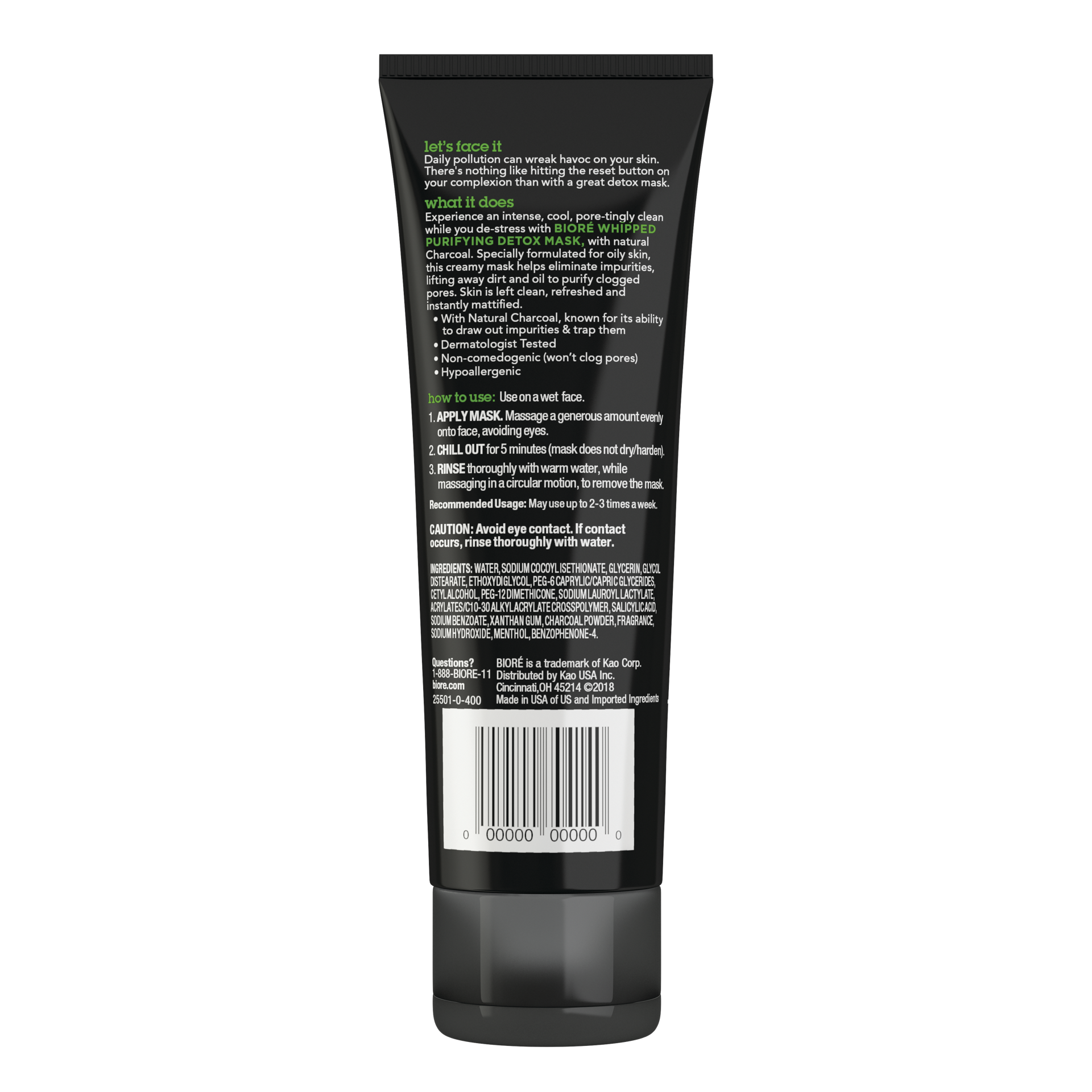 slide 4 of 4, Biore Charcoal Whipped Purifying Mask 4 oz, 4 oz