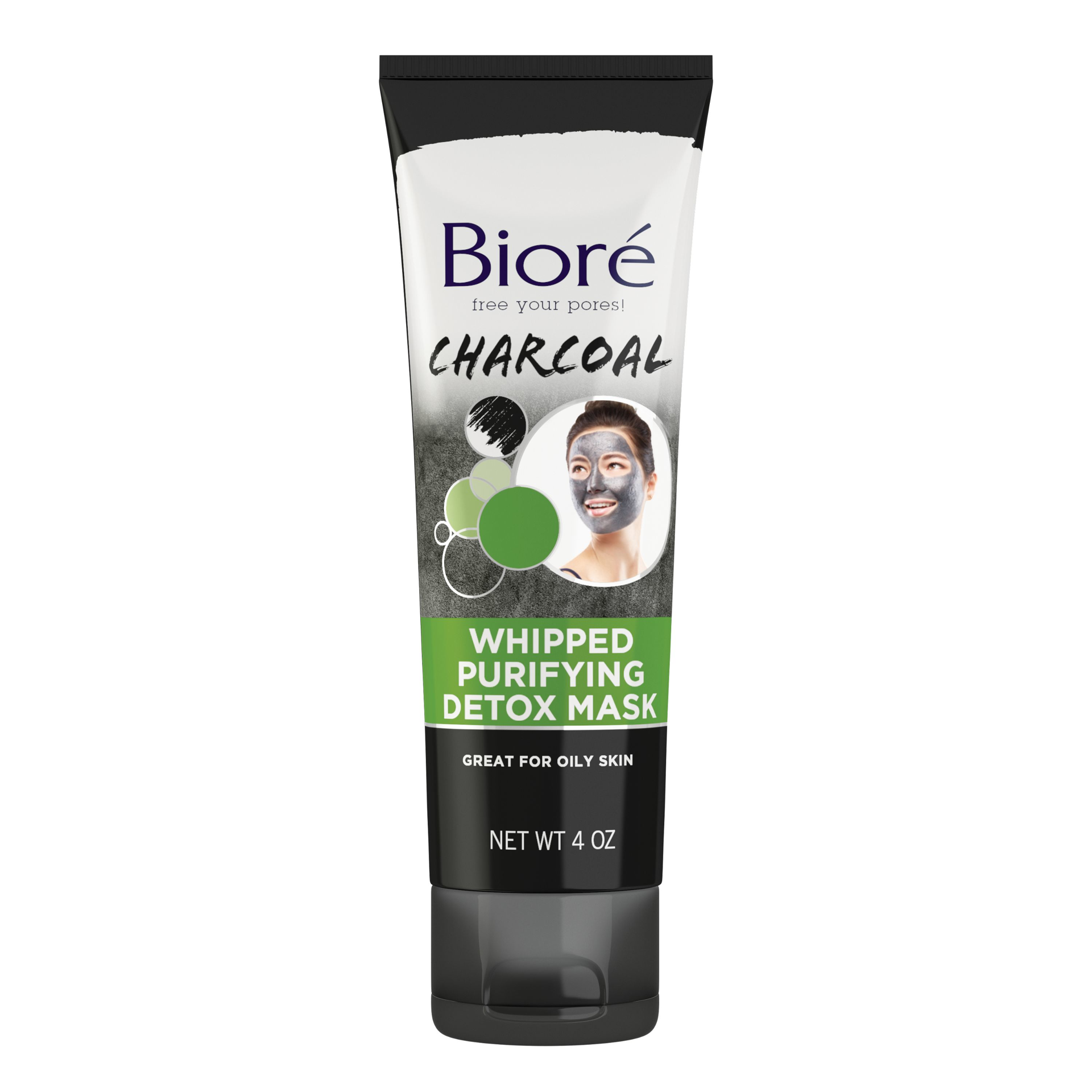 slide 1 of 4, Biore Whipped Purifying Detox Mask, Dermatologist Tested, 4 oz