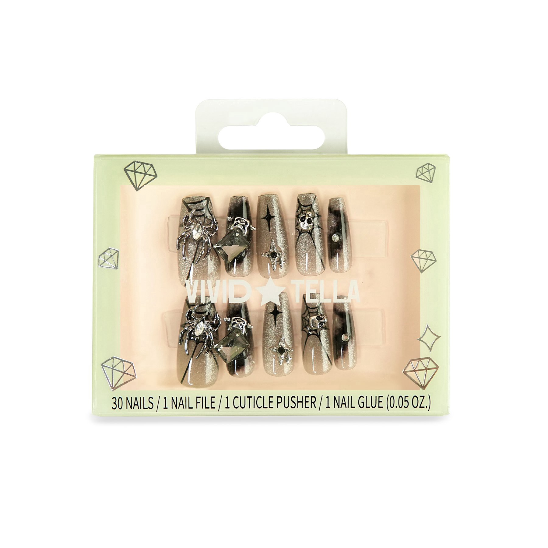 slide 1 of 1, Vivid Tella Nails - Goth, 1 ct