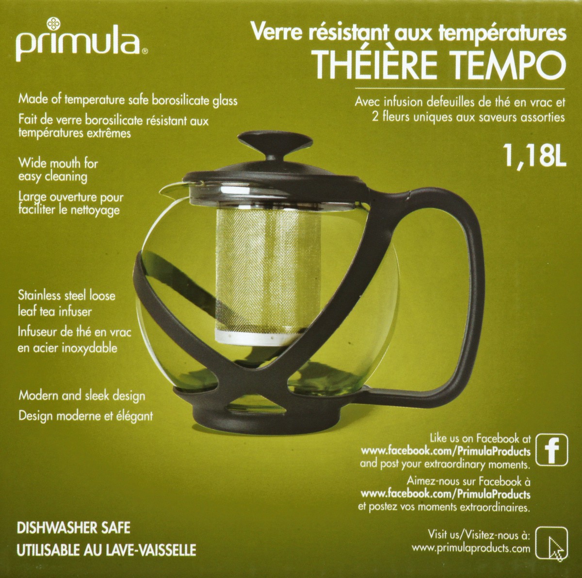 slide 3 of 9, Primula 40 Ounce Tempo Glass Teapot 1 ea, 1 ct