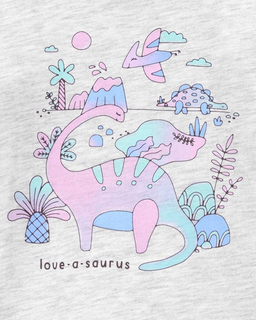 slide 2 of 2, Carter's Toddler Dinosaur Long-Sleeve Graphic Tee Grey 4T, 1 ct