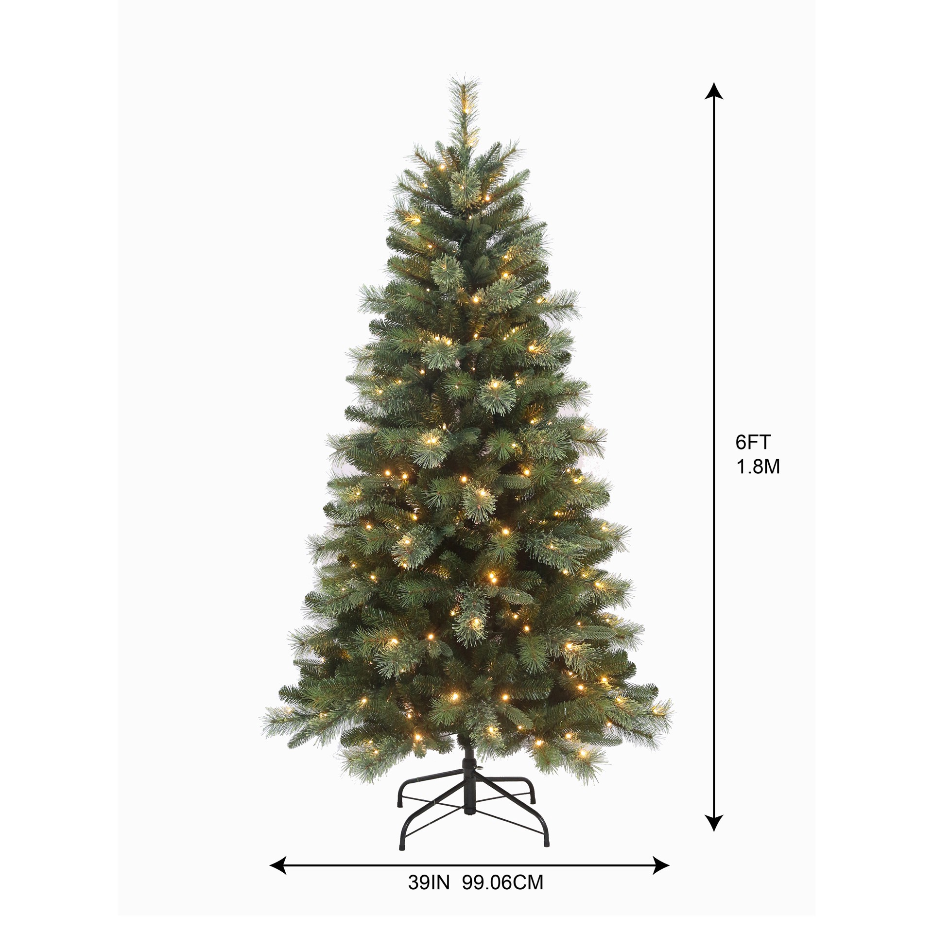 slide 4 of 6, 6ft. Pre-Lit Sierra Spruce Artificial Christmas Tree, Warm White Led Lights By Ashland, 6 ft