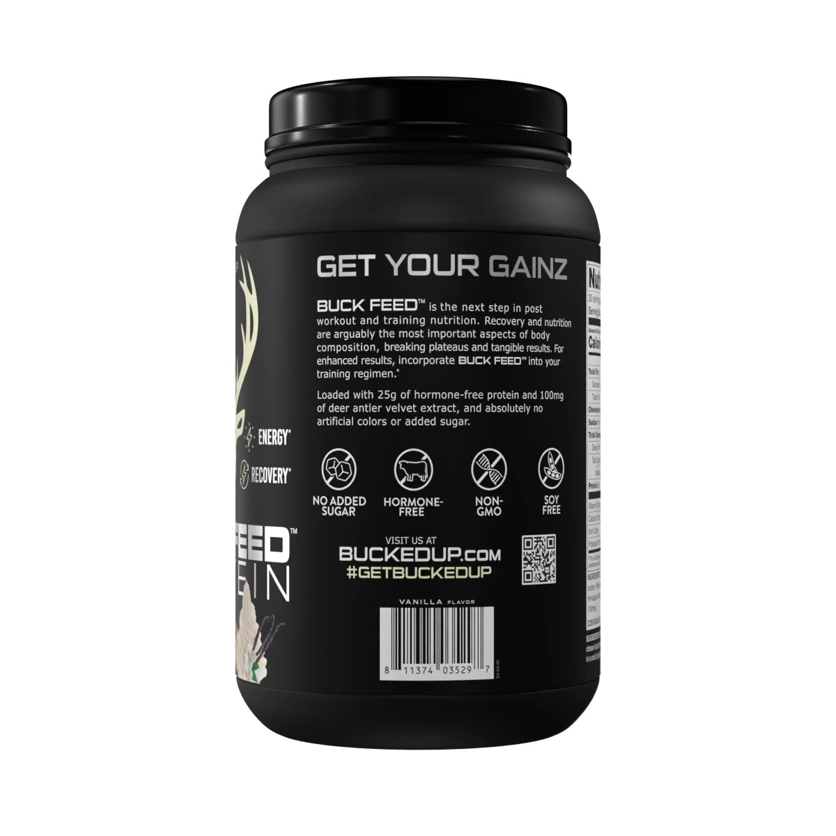 slide 2 of 4, Buck Feed Vanilla Protein, 1 ct