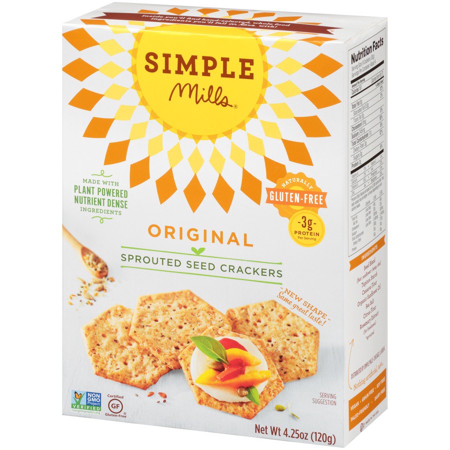 slide 3 of 8, Simple Mills Original Sprouted Crackers, 4.25 oz