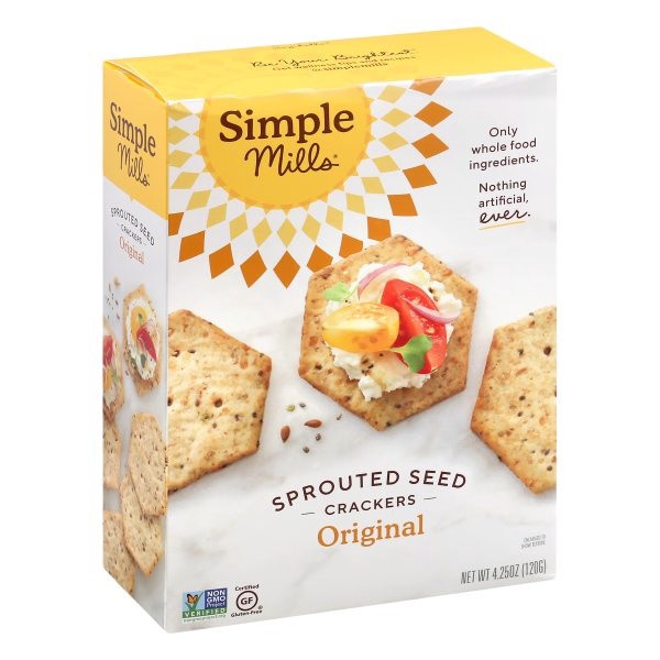 slide 1 of 8, Simple Mills Original Sprouted Crackers, 4.25 oz