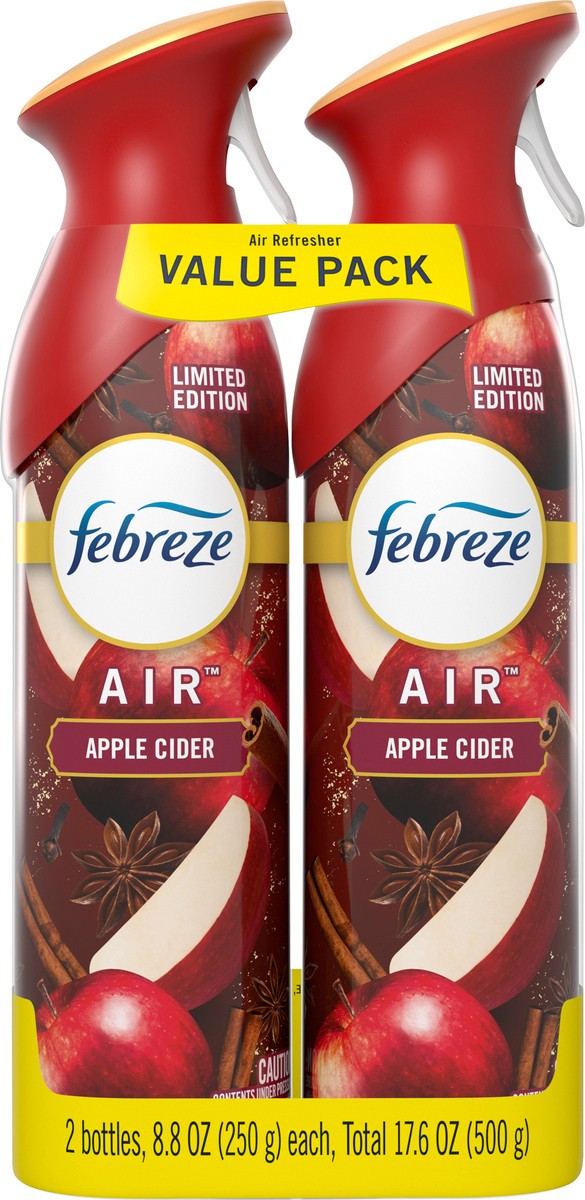 slide 3 of 4, Febreze Air Effects Odor-Eliminating Air Freshener Apple Cider, 8.8 oz. Aerosol Can, Pack of 2, 2 ct