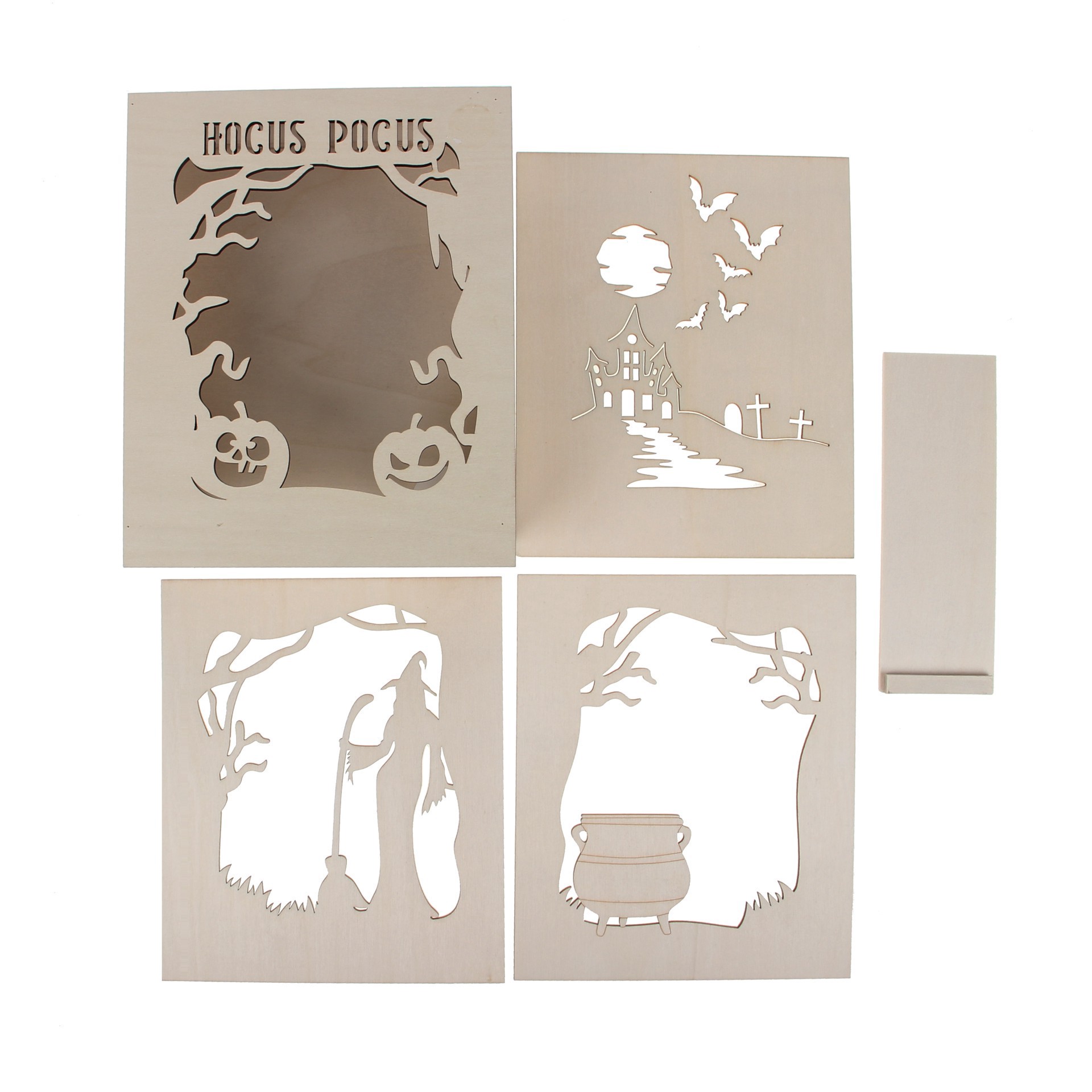 slide 2 of 4, 8.5" Hocus Pocus Book Diy Led Plywood Decor By Make Market, 8.5 in