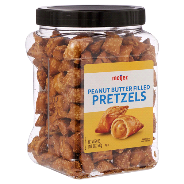 slide 9 of 17, Meijer Peanut Butter Filled Pretzels, 24 oz