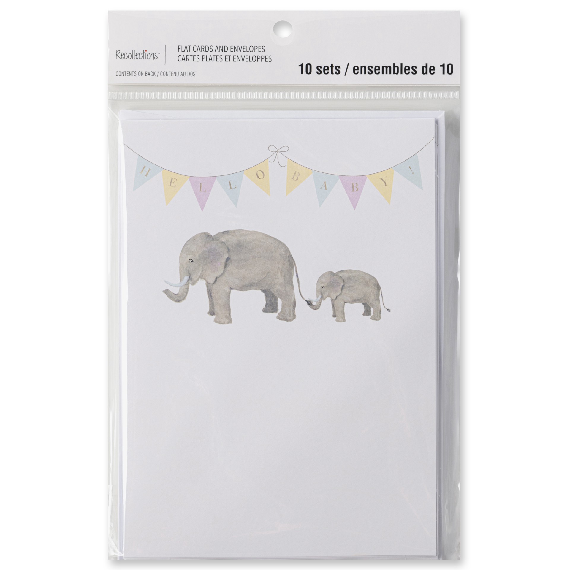 slide 2 of 5, Elephant Flat Cards & Envelopes By Recollections, 5" X 7", 5 in x 7 in