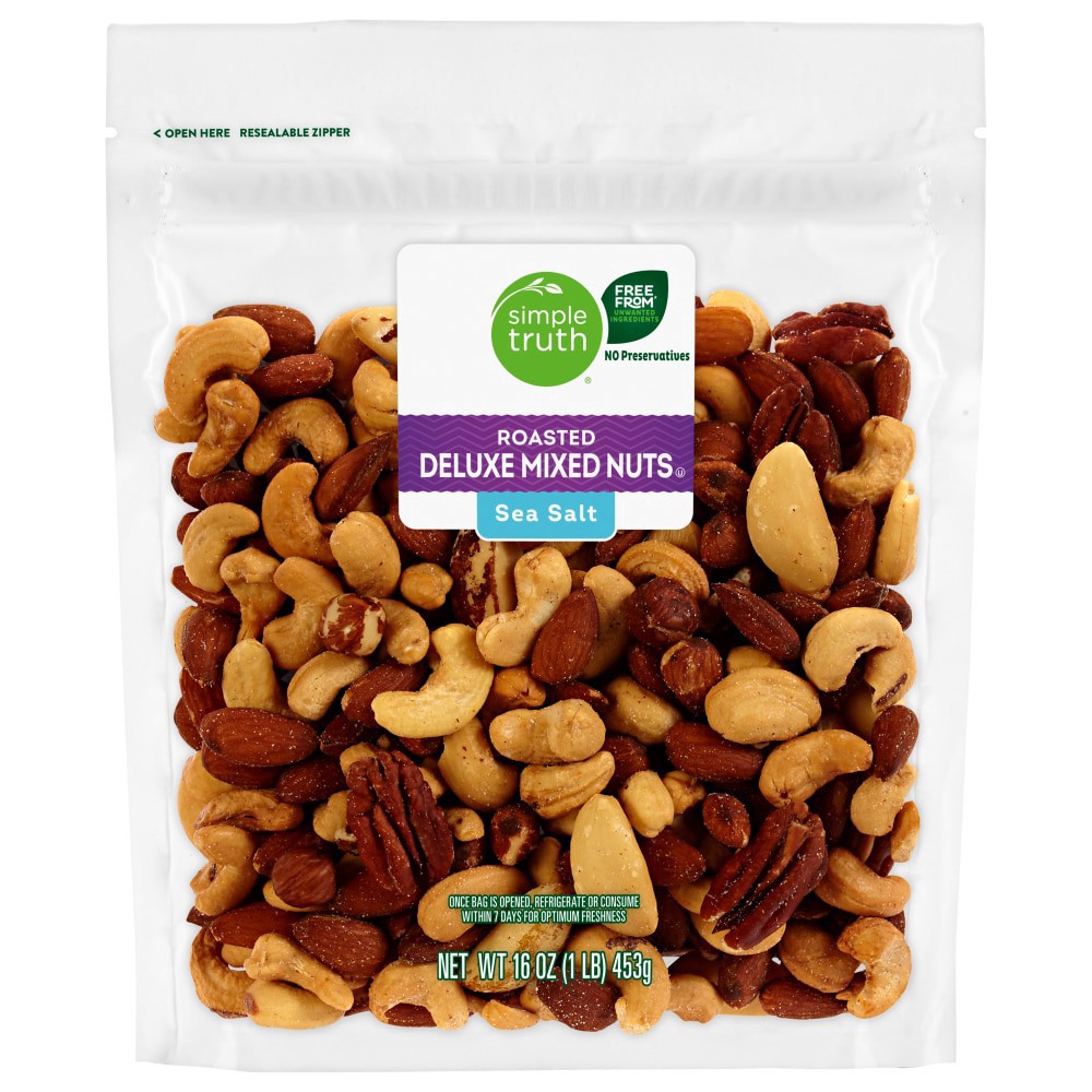 slide 2 of 2, Simple Truth Roasted Deluxe Mixed Nuts, 16 oz