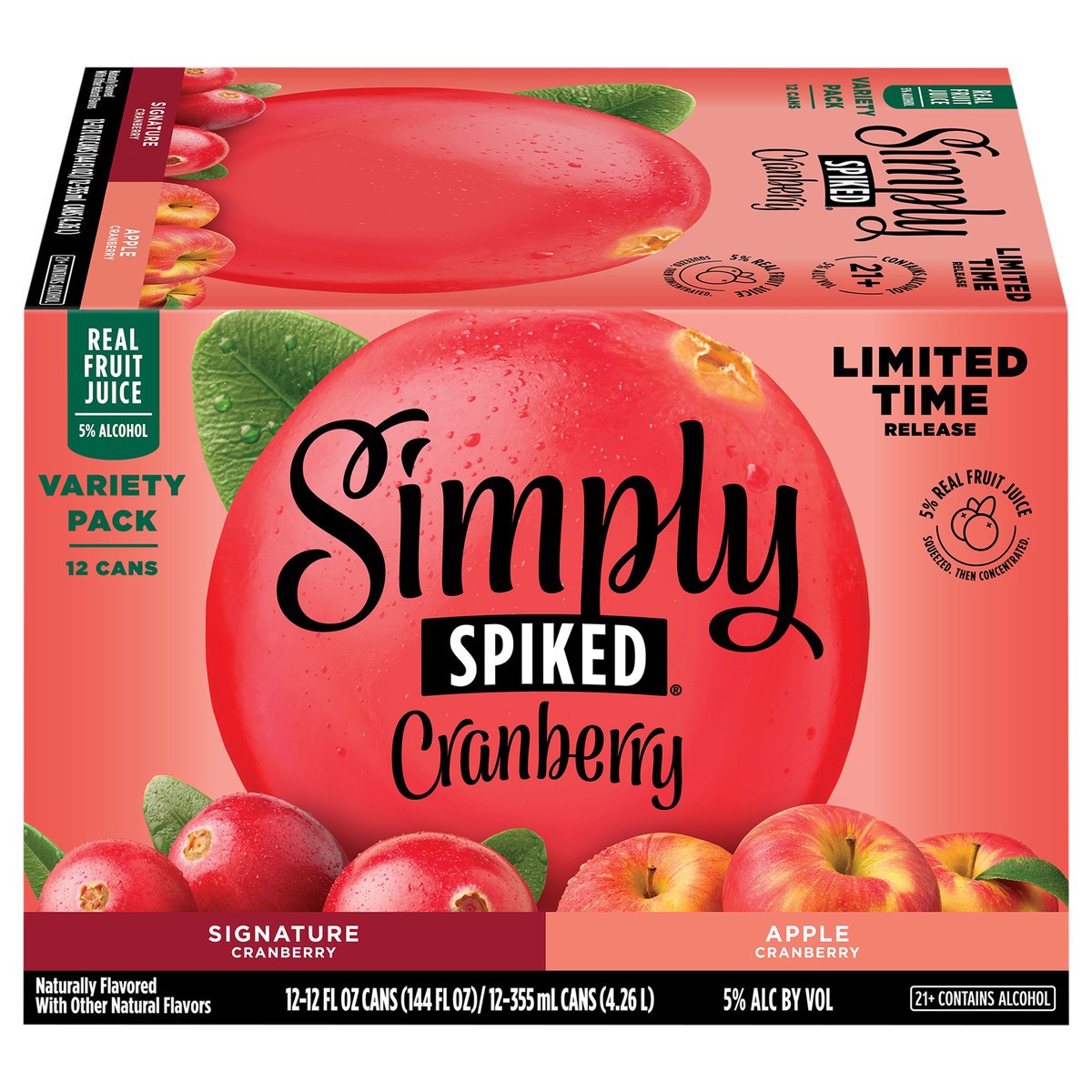 slide 11 of 14, Simply Spiked Cranberry Beer Variety Pack 12 - 12 fl oz Cans, 12 ct; 12 oz