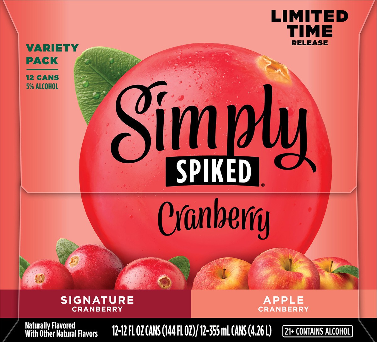 slide 12 of 14, Simply Spiked Cranberry Beer Variety Pack 12 - 12 fl oz Cans, 12 ct; 12 oz