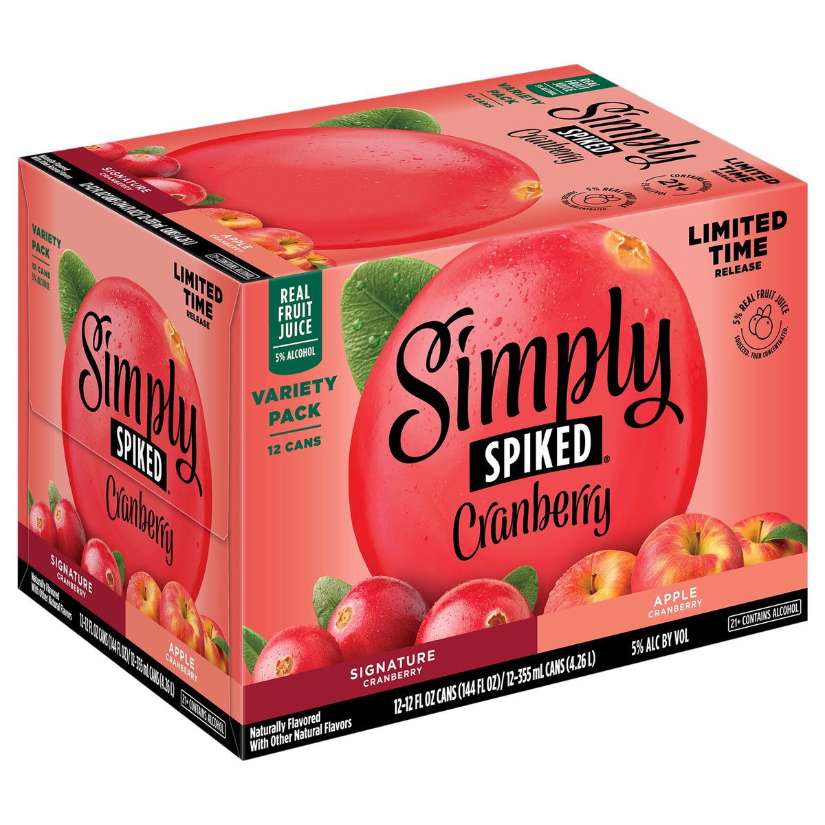 slide 3 of 14, Simply Spiked Cranberry Beer Variety Pack 12 - 12 fl oz Cans, 12 ct; 12 oz