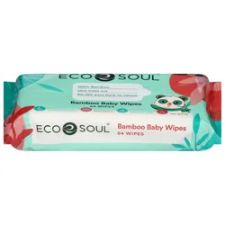 Eco Soul Compostable Bamboo Baby Wipes 64 ea