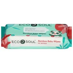 Eco Soul Compostable Bamboo Baby Wipes 64 ea