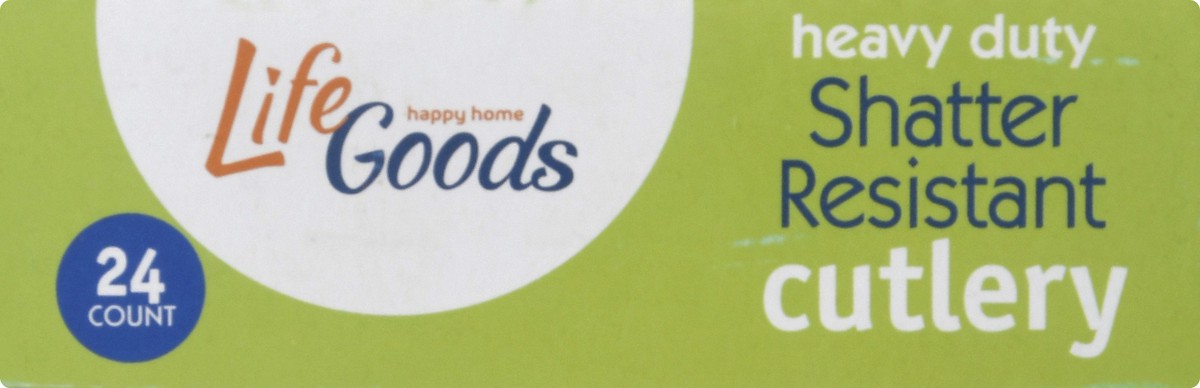 slide 4 of 11, Life Goods Heavy Duty Shatter Resistant Cutlery 24 ea, 24 ct