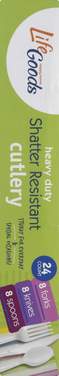 slide 2 of 11, Life Goods Heavy Duty Shatter Resistant Cutlery 24 ea, 24 ct