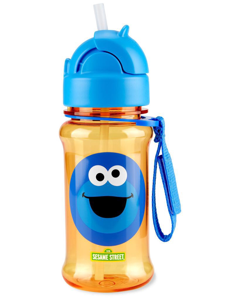 slide 2 of 2, Skiphop Sesame Street Straw Bottle With Tritan Renew - Cookie Monster Cookie Monster NS, 1 ct
