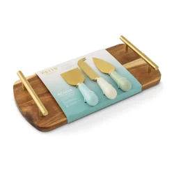 Core Bamboo Brooklyn Steel A/C Cheese Set Blue/Green