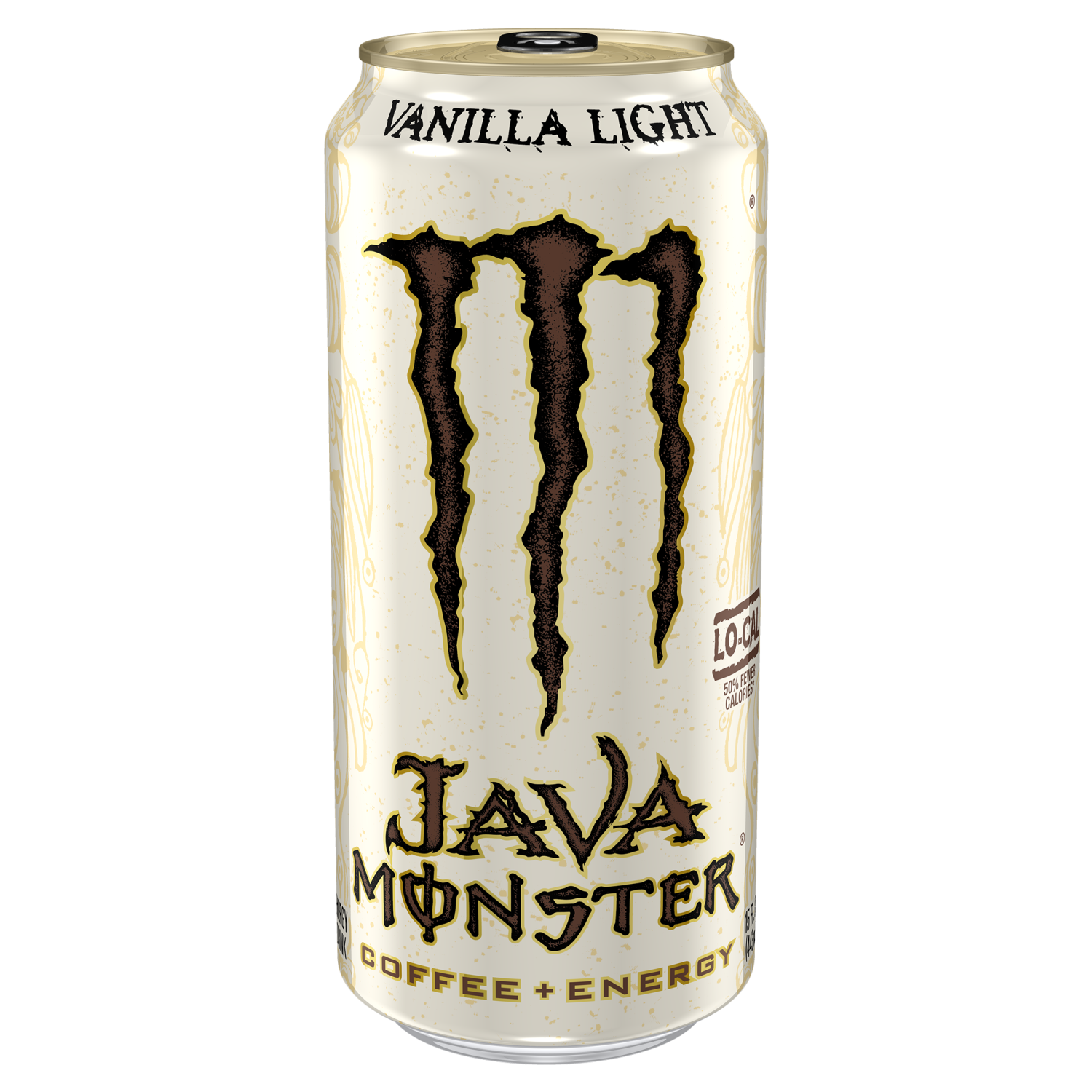 slide 4 of 5, Monster Energy How low can you go? Ounce for ounce Java Monster already has way less fat and calories than “Mega Bucks” bottled coffee. So why make Vanilla Light? Because our fearless leader is a health fanatic who counts calories like they're $100 dollar bills. Art vs. Science - Seriously, making a low calorie coffee + energy drink that tastes good and works, ain't that easy. Java Monster Vanilla Light sets a new standard for taste and effectiveness. Java Monster… premium coffee and cream brewed up with killer flavor, supercharged with Monster energy blend., 15 oz