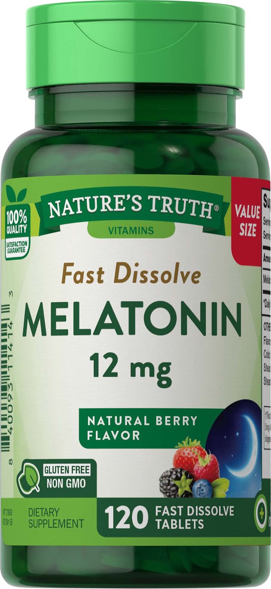 slide 4 of 5, Nature's Truth Natures Truth Melatonin 12Mg, 120 ct